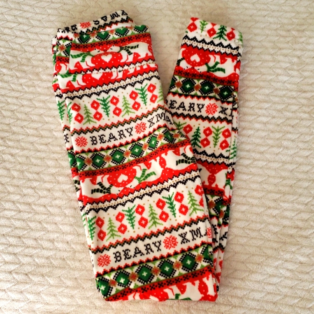 🖤 3/$15 Festive Leggings, Size Women's M 7-9